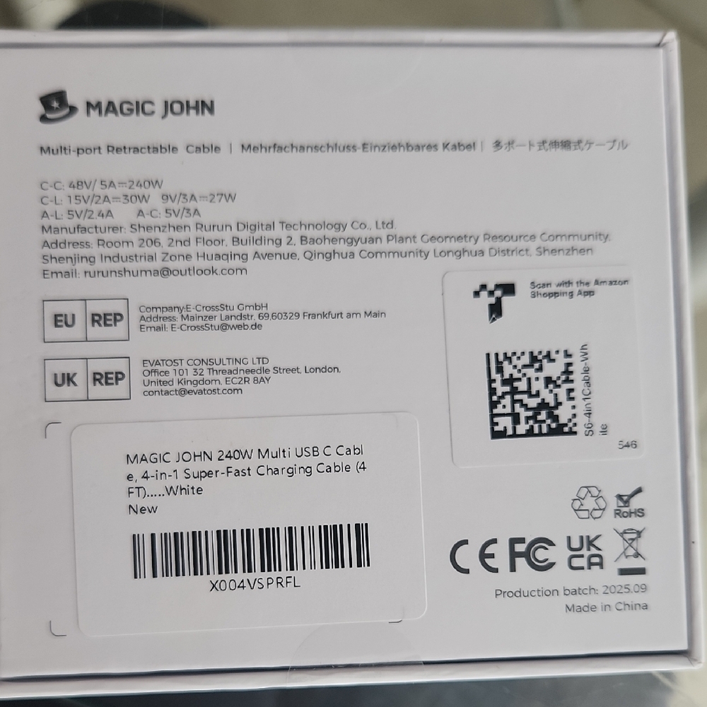 Multi-port Retractable Cable - White - Picture 3 of 4